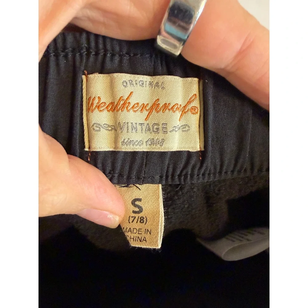 Weatherproof Vintage Boys Black Cargo Jogger Pants Size S 7/8 Zipper Pocket